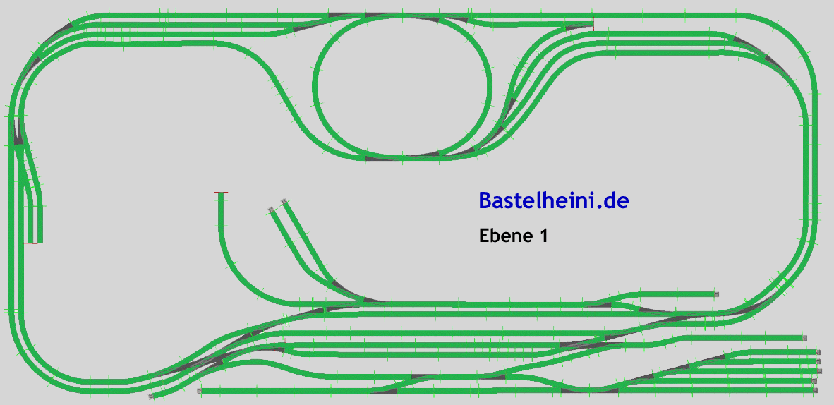 Untere Ebene mit Haupt- und Schattenbahnhof