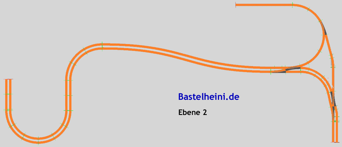 Mittlere Ebene mit ICE-Trassen und Anschlüssen für Erweiterung